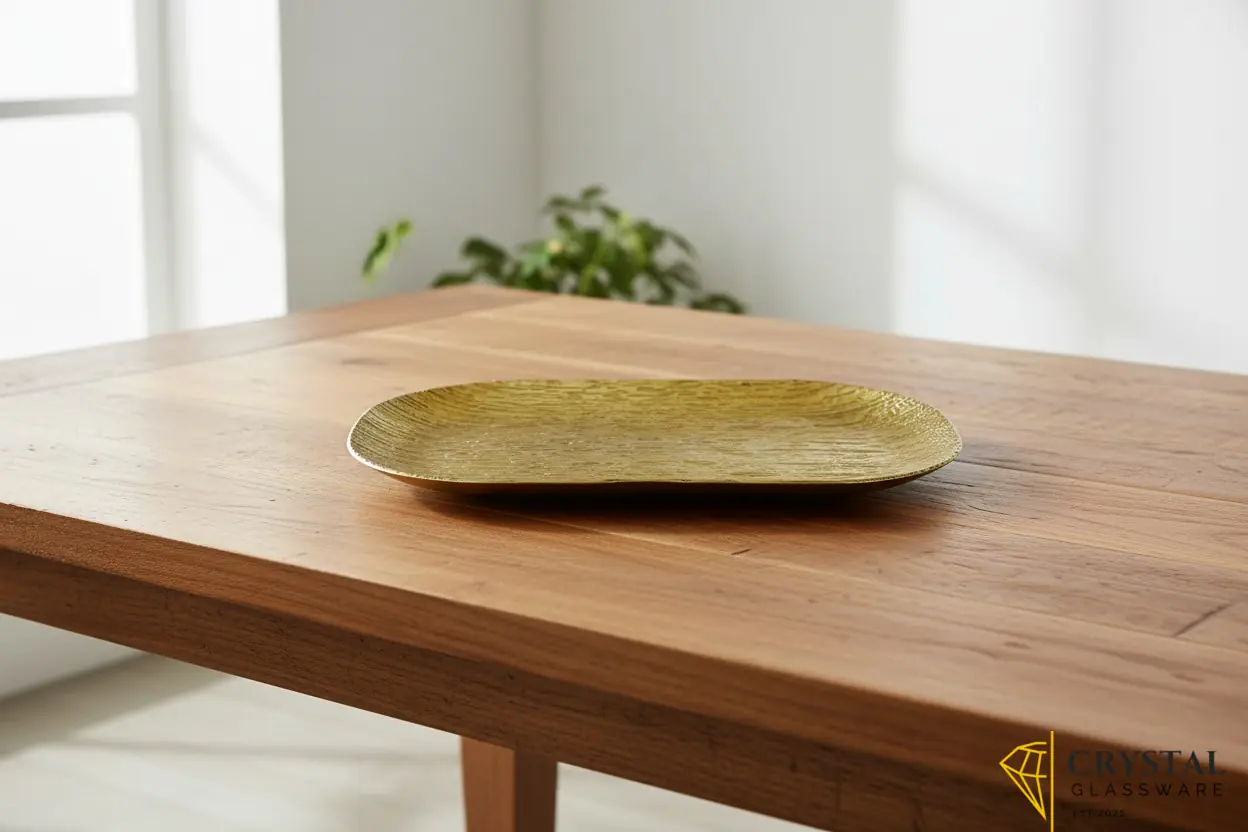 Golden Plastic Plate 17.2inch